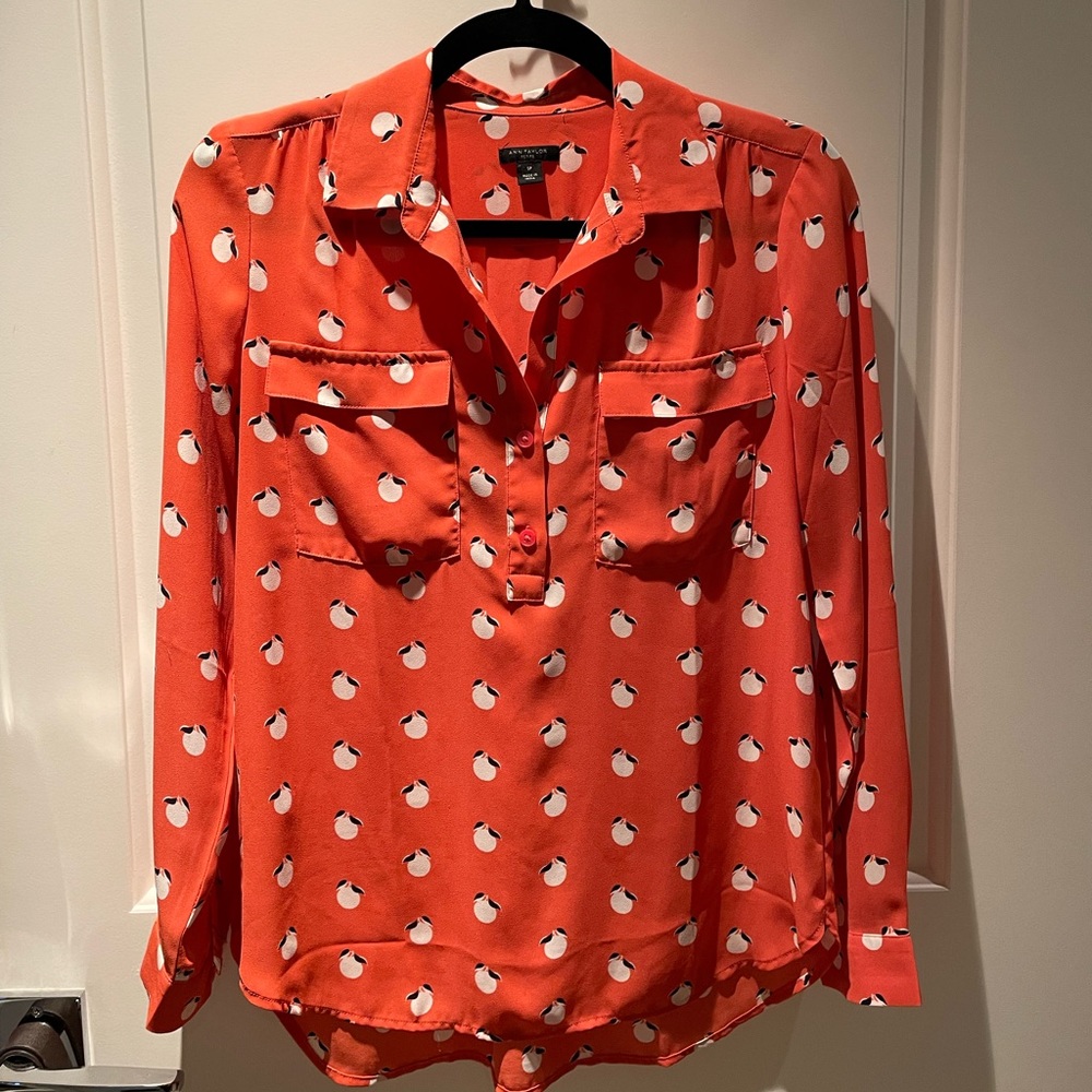 Ann Taylor Petite Apple Blouse (SP)